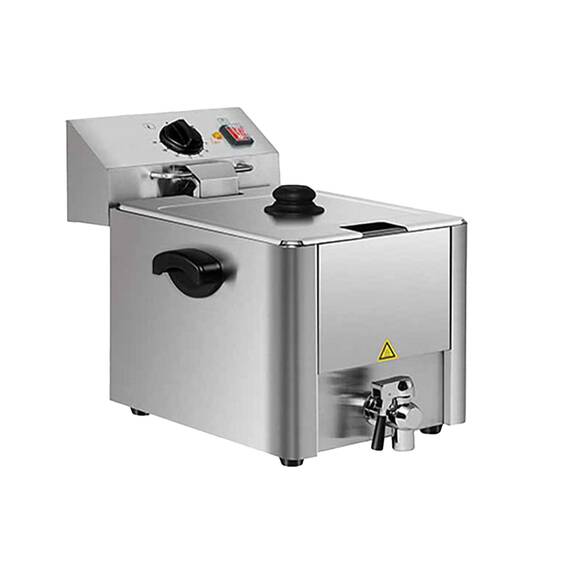 Vaiotec Elektro Fritteuse 1 Becken mit Ablasshahn 8 Liter, 310 x 570 mm Vaiotec Elektro Fritteuse 1 Becken mit Ablasshahn 8 Liter, 310 x 570 mm