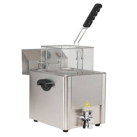 Vaiotec Elektro Fritteuse 1 Becken mit Ablasshahn 8 Liter, 310 x 570 mm 1 Vaiotec Elektro Fritteuse 1 Becken mit Ablasshahn 8 Liter, 310 x 570 mm
