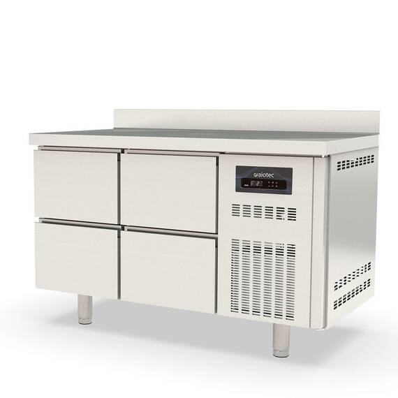 Vaiotec Topline Kühltisch / 2-fach GN1/1 mit 4 Schubladen & Aufkantung, 1345 x 700 mm Vaiotec Topline Kühltisch / 2-fach GN1/1 mit 4 Schubladen & Aufkantung, 1345 x 700 mm