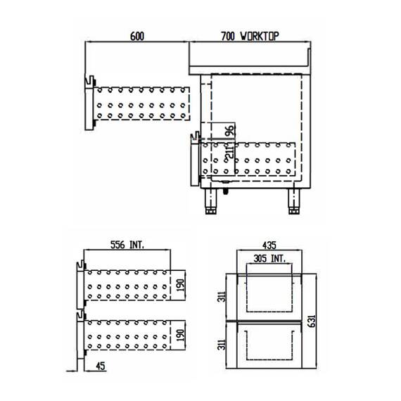 Vaiotec Topline Kühltisch / 3-fach GN1/1 mit 6 Schubladen, 1795 x 700 mm 4 Vaiotec Topline Kühltisch / 3-fach GN1/1 mit 6 Schubladen, 1795 x 700 mm