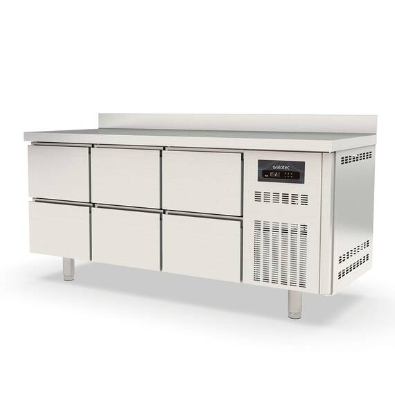 Vaiotec Topline Kühltisch / 3-fach GN1/1 mit 6 Schubladen & Aufkantung, 1795 x 700 mm Vaiotec Topline Kühltisch / 3-fach GN1/1 mit 6 Schubladen & Aufkantung, 1795 x 700 mm
