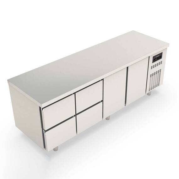 Vaiotec Topline Kühltisch / 4-fach GN1/1 mit 4 Schubladen / 2 Türen, 2245 x 700 mm 1 Vaiotec Topline Kühltisch / 4-fach GN1/1 mit 4 Schubladen / 2 Türen, 2245 x 700 mm