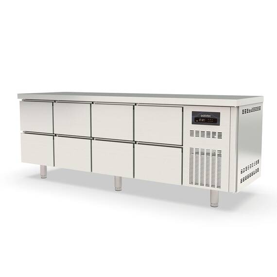 Vaiotec Topline Kühltisch / 4-fach GN1/1 mit 8 Schubladen, 2245 x 700 mm Vaiotec Topline Kühltisch / 4-fach GN1/1 mit 8 Schubladen, 2245 x 700 mm
