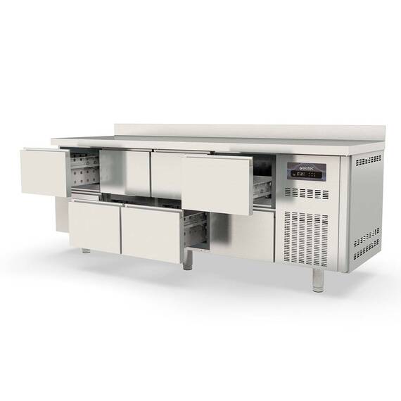 Vaiotec Topline Kühltisch / 4-fach GN1/1 mit 8 Schubladen & Aufkantung, 2245 x 700 mm 3 Vaiotec Topline Kühltisch / 4-fach GN1/1 mit 8 Schubladen & Aufkantung, 2245 x 700 mm