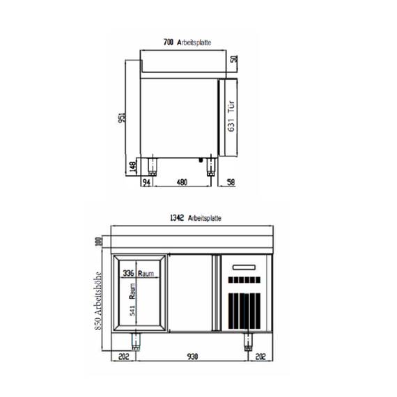 Vaiotec Topline Tiefkühltisch / 2-fach GN1/1 mit 4 Schubladen & Aufkantung, 1345 x 700 mm 3 Vaiotec Topline Tiefkühltisch / 2-fach GN1/1 mit 4 Schubladen & Aufkantung, 1345 x 700 mm