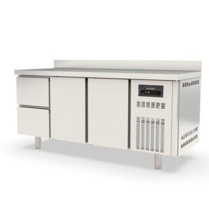 Vaiotec Topline Tiefkühltisch / 3-fach GN1/1 mit 2 Schubladen / 2 Türen & Aufkantung, 1795 x 700 mm