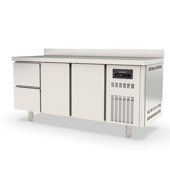 Vaiotec Topline Tiefkühltisch / 3-fach GN1/1 mit 2 Schubladen / 2 Türen & Aufkantung, 1795 x 700 mm Vaiotec Topline Tiefkühltisch / 3-fach GN1/1 mit 2 Schubladen / 2 Türen & Aufkantung, 1795 x 700 mm