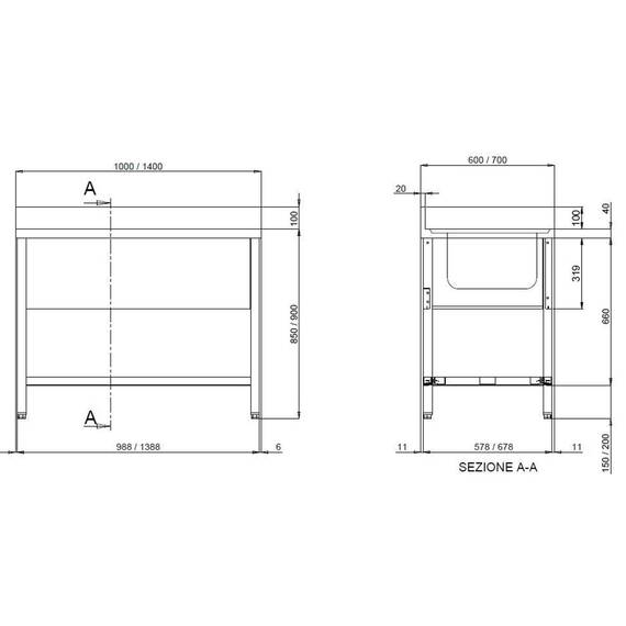 Vaiotec Topline Spültisch / 1 Becken rechts + Abtropffläche, 1000 x 600 mm 1 Vaiotec Topline Spültisch / 1 Becken rechts + Abtropffläche, 1000 x 600 mm