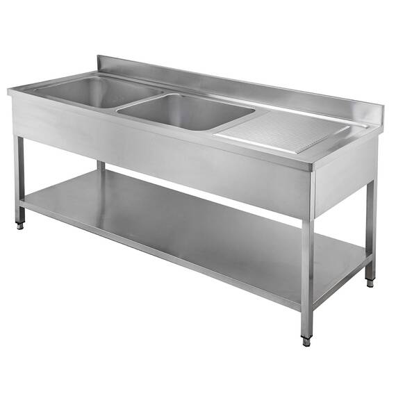 Vaiotec Topline Spültisch / 2 Becken links + Abtropffläche, 1400 x 600 mm Vaiotec Topline Spültisch / 2 Becken links + Abtropffläche, 1400 x 600 mm