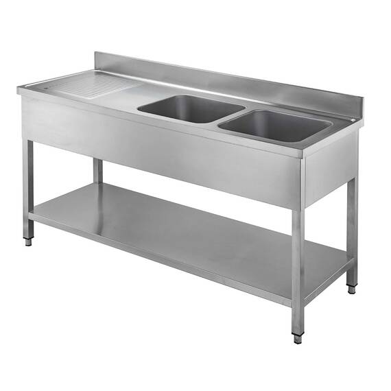 Vaiotec Topline Spültisch / 2 Becken rechts + Abtropffläche, 1800 x 600 mm Vaiotec Topline Spültisch / 2 Becken rechts + Abtropffläche, 1800 x 600 mm