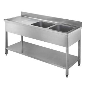 Vaiotec Topline Spültisch / 2 Becken rechts + Abtropffläche, 1600 x 700 mm