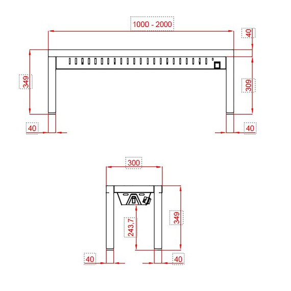 Vaiotec Topline Wärmebrücke / 1 Etage, 2000 x 300 mm 1 Vaiotec Topline Wärmebrücke / 1 Etage, 2000 x 300 mm