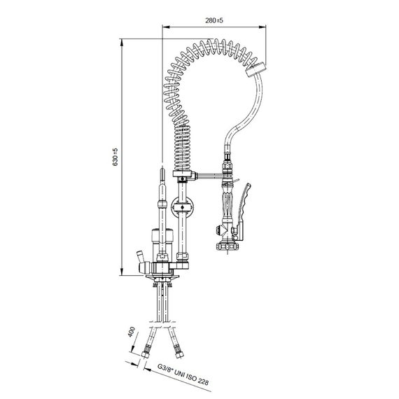 Vaiotec Topline Geschirrwaschbrause mit Einhebelmischer - Einloch / Niedrigbauweise, 115 x 350 mm 1 Vaiotec Topline Geschirrwaschbrause mit Einhebelmischer - Einloch / Niedrigbauweise, 115 x 350 mm