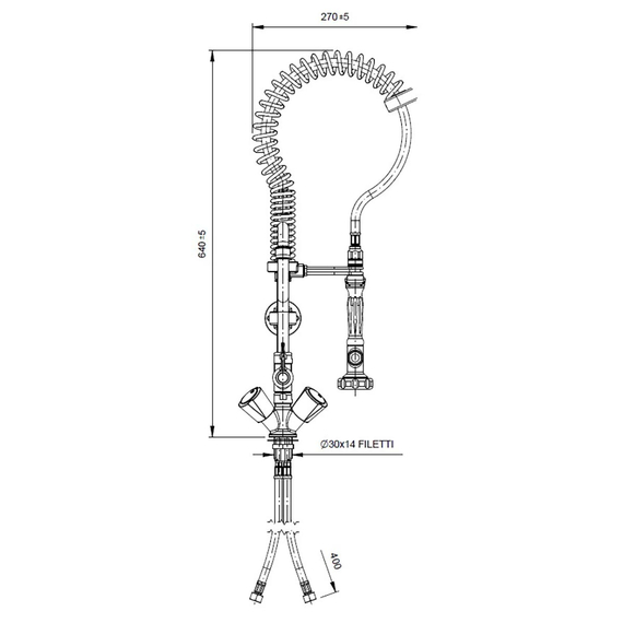 Vaiotec Topline Geschirrwaschbrause mit 2 Mischventilen - Einloch / Niedrigbauweise, 120 x 350 mm 1 Vaiotec Topline Geschirrwaschbrause mit 2 Mischventilen - Einloch / Niedrigbauweise, 120 x 350 mm