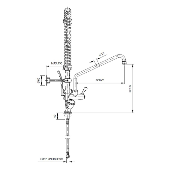 Vaiotec Topline Geschirrwaschbrause mit 2 Mischventilen - Einloch / Niedrigbauweise, 120 x 350 mm 2 Vaiotec Topline Geschirrwaschbrause mit 2 Mischventilen - Einloch / Niedrigbauweise, 120 x 350 mm