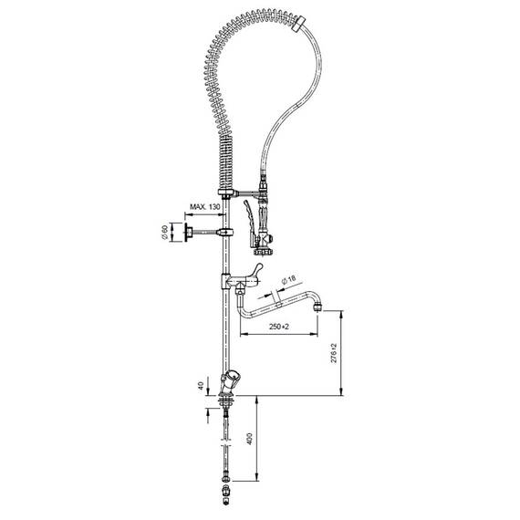 Vaiotec Topline Geschirrwaschbrause mit Schwenkauslauf & 2 Mischventilen - Einloch, 105 x 350 mm 2 Vaiotec Topline Geschirrwaschbrause mit Schwenkauslauf & 2 Mischventilen - Einloch, 105 x 350 mm