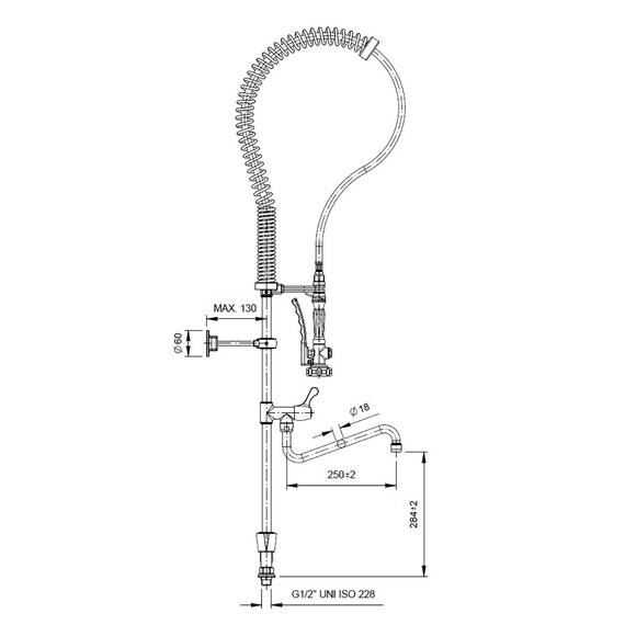 Vaiotec Topline Geschirrwaschbrause mit Schwenkauslauf & 2 Mischventilen - Zweiloch, 160 x 350 mm 2 Vaiotec Topline Geschirrwaschbrause mit Schwenkauslauf & 2 Mischventilen - Zweiloch, 160 x 350 mm