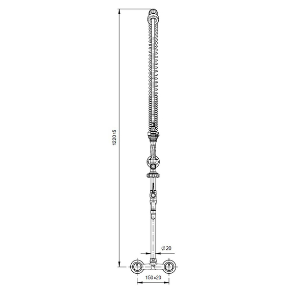 Vaiotec Topline Geschirrwaschbrause mit Schwenkauslauf & 2 Mischventilen Wandmontage - Zweiloch, 155 x 350 mm 1 Vaiotec Topline Geschirrwaschbrause mit Schwenkauslauf & 2 Mischventilen Wandmontage - Zweiloch, 155 x 350 mm