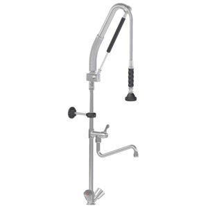 Vaiotec Topline Geschirrwaschbrause mit Schwenkauslauf / 2 Mischventilen & Zug-Automatik - Einloch, 140 x 350 mm