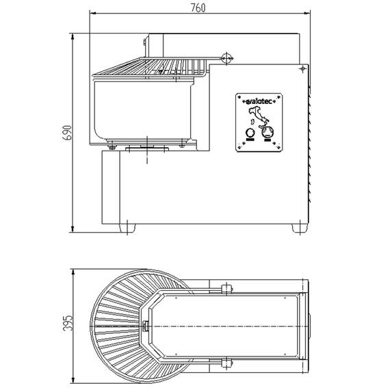Vaiotec Teigknetmaschine abnehmbarer Kessel - 30 Liter / 400 Volt, 445 x 802 mm 3 Vaiotec Teigknetmaschine abnehmbarer Kessel - 30 Liter / 400 Volt, 445 x 802 mm