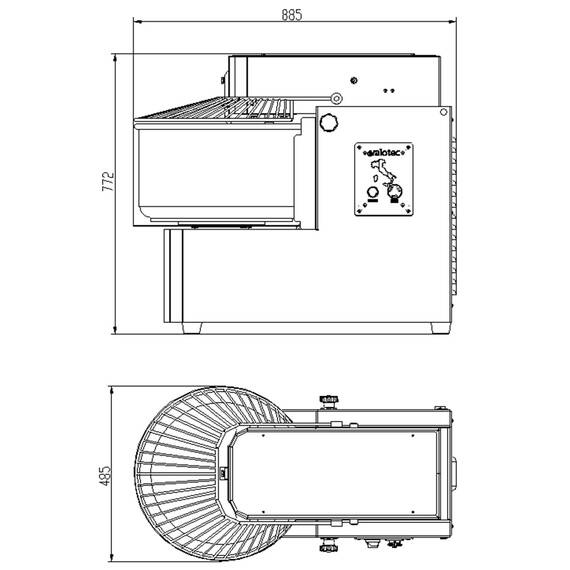 Vaiotec Teigknetmaschine abnehmbarer Kessel - 40 Liter / 400 Volt, 485 x 885 mm 2 Vaiotec Teigknetmaschine abnehmbarer Kessel - 40 Liter / 400 Volt, 485 x 885 mm