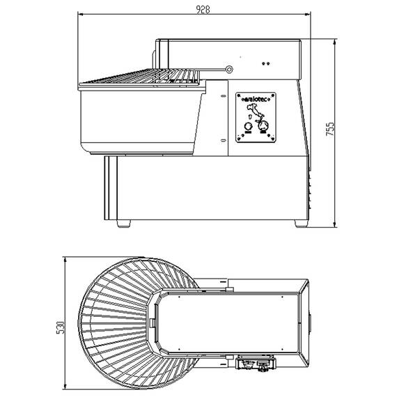 Vaiotec Teigknetmaschine fester Kessel - 50 Liter / 400 Volt, 530 x 928 mm 2 Vaiotec Teigknetmaschine fester Kessel - 50 Liter / 400 Volt, 530 x 928 mm