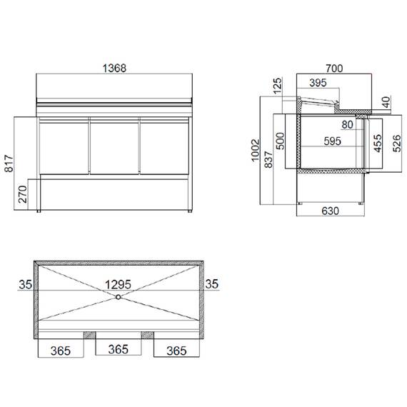 Vaiotec Zubereitungstisch Mini / 3-fach für 7x GN 1/3, 1365 x 700 mm 5 Vaiotec Zubereitungstisch Mini / 3-fach für 7x GN 1/3, 1365 x 700 mm
