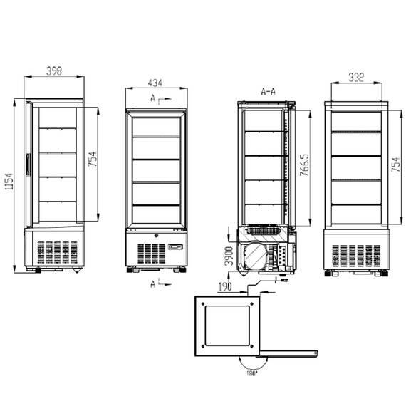 Vaiotec Topline Kühlvitrine 4-fach / 92 Liter "schwarz", 434 x 398 mm 1 Vaiotec Topline Kühlvitrine 4-fach / 92 Liter "schwarz", 434 x 398 mm