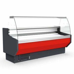 Vaiotec Topline Kühltheke 100 - gebogenes Frontglas "rot", 1025 x 800 mm