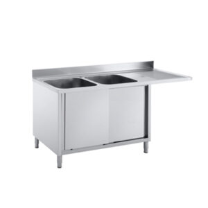 Vaiotec Topline Spülcenter / 2 Becken links mit Schiebetüren, 1800 x 600 mm