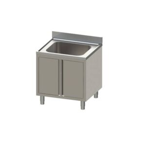 Vaiotec Topline Spülschrank / 1 Becken mit Flügeltüren, 800 x 600 mm