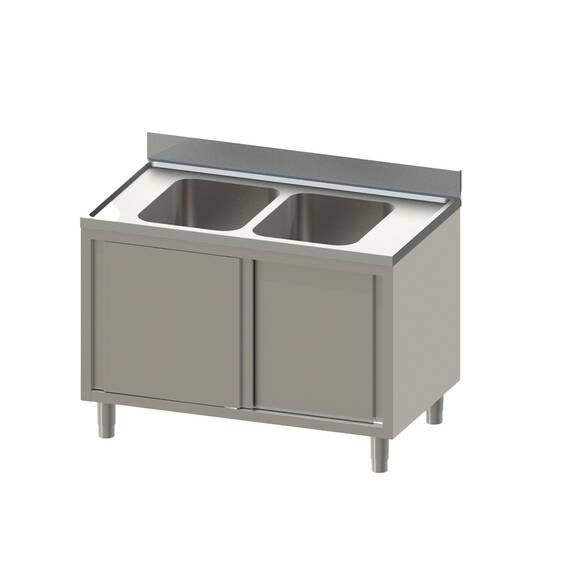 Vaiotec Topline Spülschrank / 2 Becken mit Schiebetüren, 1200 x 700 mm Vaiotec Topline Spülschrank / 2 Becken mit Schiebetüren, 1200 x 700 mm