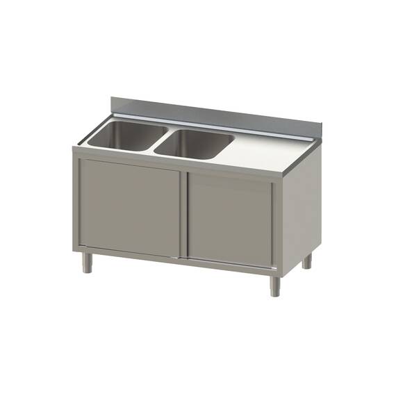 Vaiotec Topline Spülschrank / 2 Becken links mit Schiebetüren, 1600 x 600 mm Vaiotec Topline Spülschrank / 2 Becken links mit Schiebetüren, 1600 x 600 mm