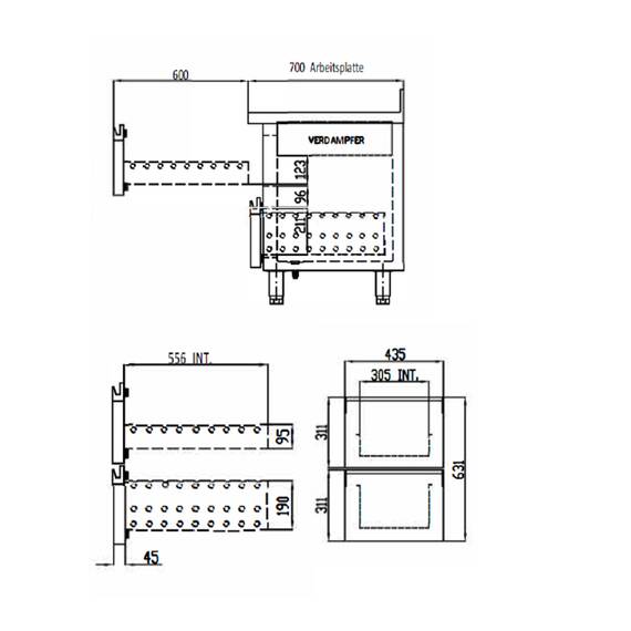Vaiotec Topline Tiefkühltisch / 2-fach GN1/1 mit 2 Schubladen / 1 Tür, 1345 x 700 mm 4 Vaiotec Topline Tiefkühltisch / 2-fach GN1/1 mit 2 Schubladen / 1 Tür, 1345 x 700 mm