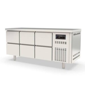 Vaiotec Topline Tiefkühltisch / 3-fach GN1/1 mit 6 Schubladen, 1795 x 700 mm
