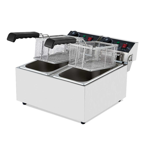 Vaiotec Elektro Fritteuse 2 Becken 6+6 Liter, 390 x 440 mm 1 Vaiotec Elektro Fritteuse 2 Becken 6+6 Liter, 390 x 440 mm