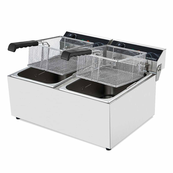 Vaiotec Elektro Fritteuse 2 Becken 17+17 Liter, 600 x 500 mm 1 Vaiotec Elektro Fritteuse 2 Becken 17+17 Liter, 600 x 500 mm