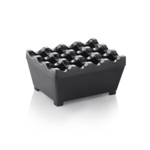 Was Germany Windaschenbecher, 9,5 x 7,5 x 4,5 cm, schwarz verchromt, Zinkguss