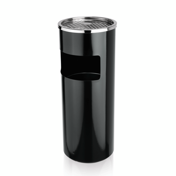 Was Germany Standascher, Ø 25 cm, pulverbeschichteter Stahl, schwarz, Edelstahl Was Germany Standascher, Ø 25 cm, pulverbeschichteter Stahl, schwarz, Edelstahl