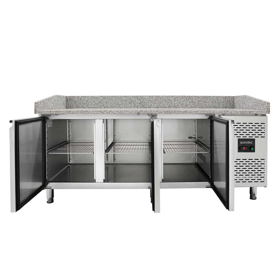 Vaiotec Pizzakühltisch / 3-türig "grau" inkl. Kühlaufsatz GN1/3, 2020 x 800 mm 6 Vaiotec Pizzakühltisch / 3-türig "grau" inkl. Kühlaufsatz GN1/3, 2020 x 800 mm