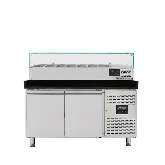 Vaiotec Pizzakühltisch / 2-türig "schwarz" inkl. Kühlaufsatz GN1/4, 1510 x 800 mm Vaiotec Pizzakühltisch / 2-türig "schwarz" inkl. Kühlaufsatz GN1/4, 1510 x 800 mm