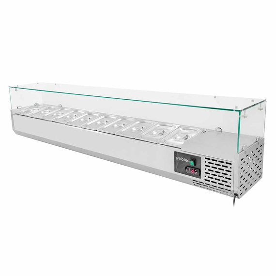 Vaiotec Pizzakühltisch / 3-türig "schwarz" inkl. Kühlaufsatz GN1/4, 2020 x 800 mm 2 Vaiotec Pizzakühltisch / 3-türig "schwarz" inkl. Kühlaufsatz GN1/4, 2020 x 800 mm