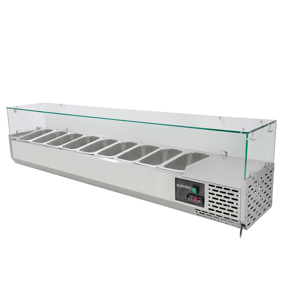 Vaiotec Pizzakühltisch / 3-türig "schwarz" inkl. Kühlaufsatz GN1/3, 2020 x 800 mm 2 Vaiotec Pizzakühltisch / 3-türig "schwarz" inkl. Kühlaufsatz GN1/3, 2020 x 800 mm