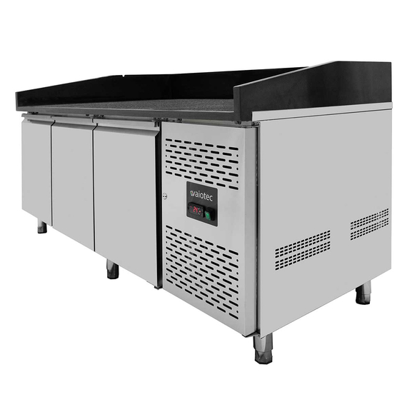 Vaiotec Pizzakühltisch / 3-türig "schwarz" inkl. Kühlaufsatz GN1/3, 2020 x 800 mm 7 Vaiotec Pizzakühltisch / 3-türig "schwarz" inkl. Kühlaufsatz GN1/3, 2020 x 800 mm