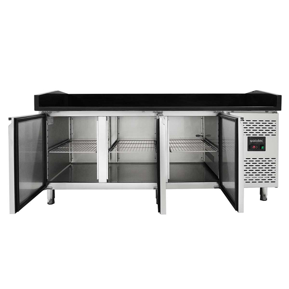 Vaiotec Pizzakühltisch / 3-türig "schwarz" inkl. Kühlaufsatz GN1/3, 2020 x 800 mm 8 Vaiotec Pizzakühltisch / 3-türig "schwarz" inkl. Kühlaufsatz GN1/3, 2020 x 800 mm