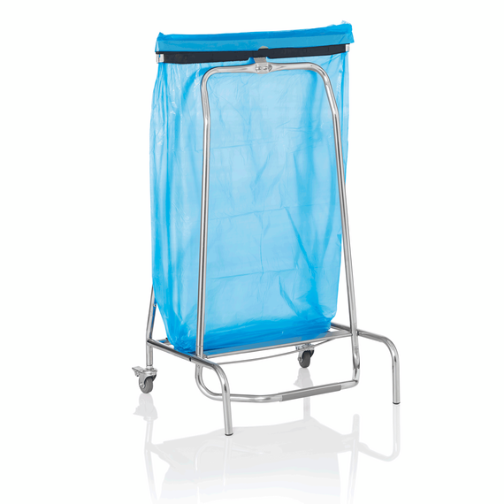 Was Germany Müllbeutelhalter mit Fußpedal, Höhe 95 cm, Edelstahl Was Germany Müllbeutelhalter mit Fußpedal, Höhe 95 cm, Edelstahl