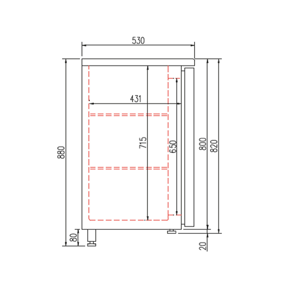 Vaiotec Topline Barkühltisch schwarz / 3 Türen, 2025 x 530 mm 2 Vaiotec Topline Barkühltisch schwarz / 3 Türen, 2025 x 530 mm