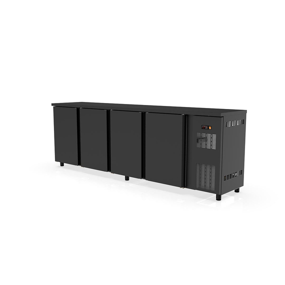 Vaiotec Topline Barkühltisch schwarz / 4 Türen, 2565 x 530 mm Vaiotec Topline Barkühltisch schwarz / 4 Türen, 2565 x 530 mm
