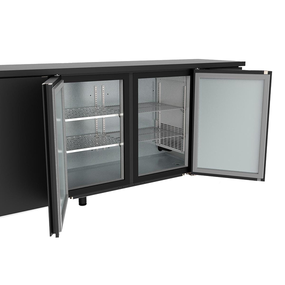 Vaiotec Topline Barkühltisch schwarz / 1 Tür & 2 Schubladen, 1485 x 530 mm 1 Vaiotec Topline Barkühltisch schwarz / 1 Tür & 2 Schubladen, 1485 x 530 mm