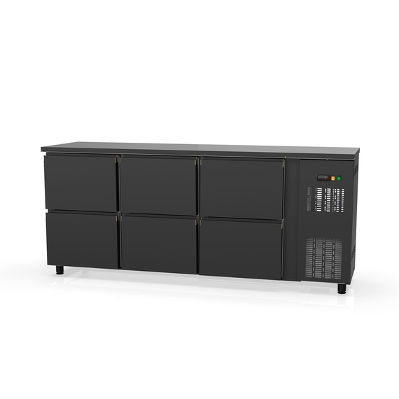 Vaiotec Topline Barkühltisch schwarz / 6 Schubladen, 2025 x 530 mm Vaiotec Topline Barkühltisch schwarz / 6 Schubladen, 2025 x 530 mm